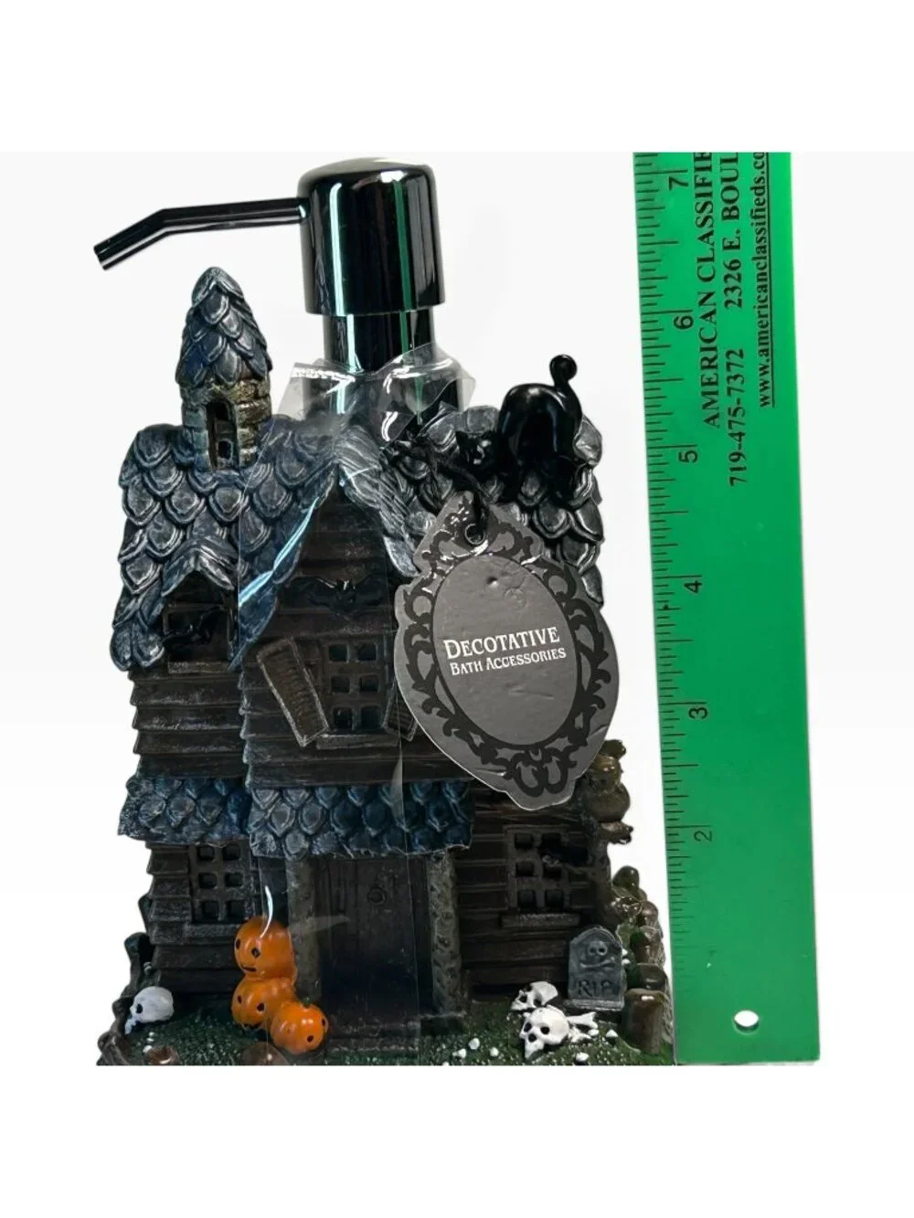 Halloween Haunted House Soap Dispenser Resin Pump Ghost Pumpkin Spooky Decor NEW